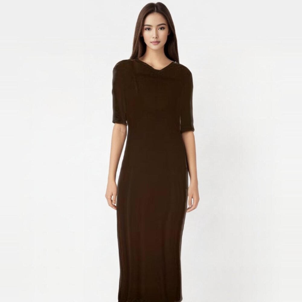 BCBG  Maxazria Vintage black classic slinky maxi dress
